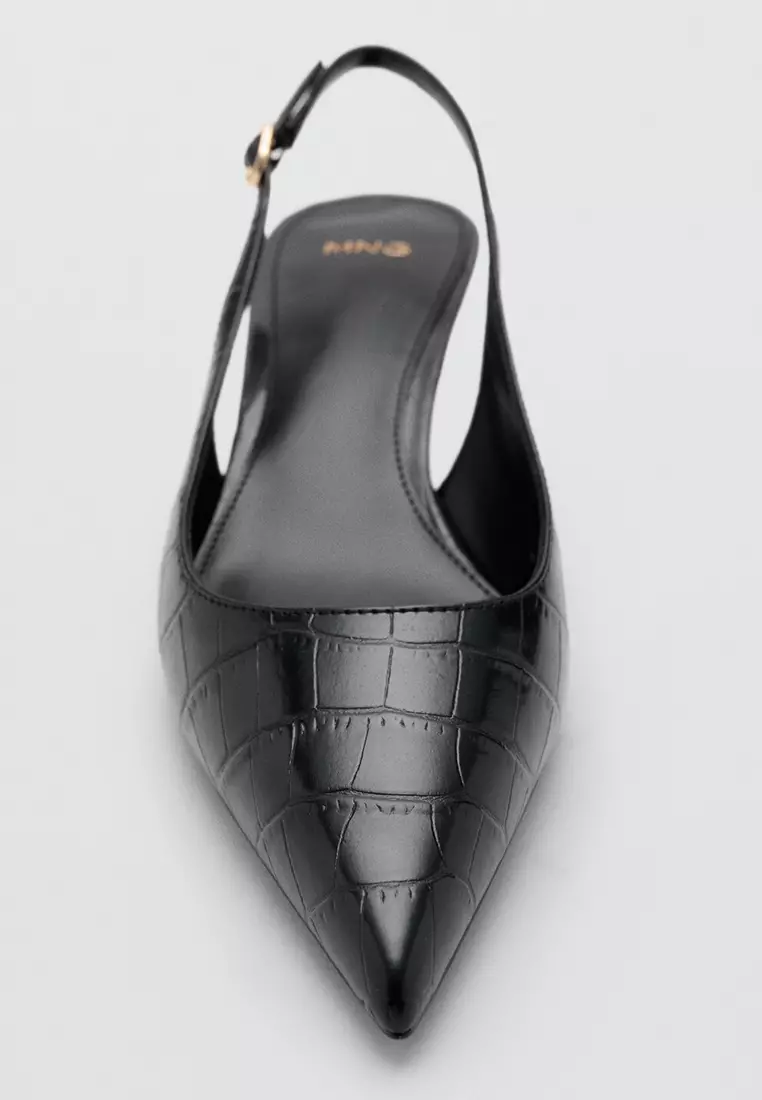 Croc-Effect Heeled Shoes