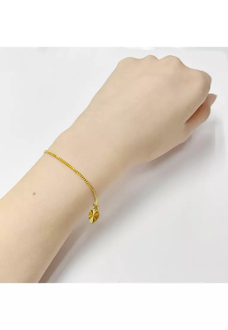 375/9K Gold Machine Curb Chain Bracelet T002 (1.50MM)