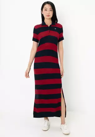 Halter Floor-length Deep V-neck Red Long Bridesmaid Dresses, BD1034