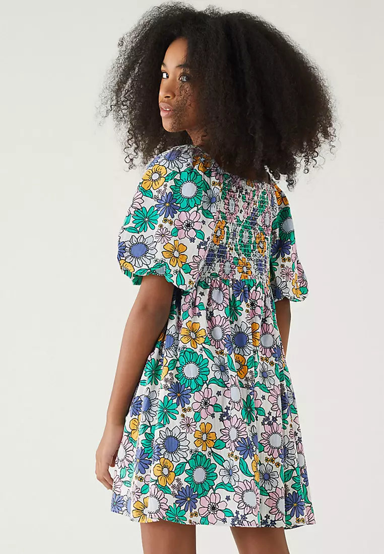 Pure Cotton Floral Dress