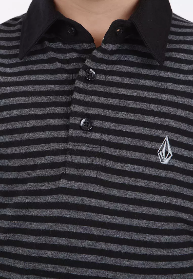 KPL TYPSY STRIPY SHORT SLEEVE POLO BLACK