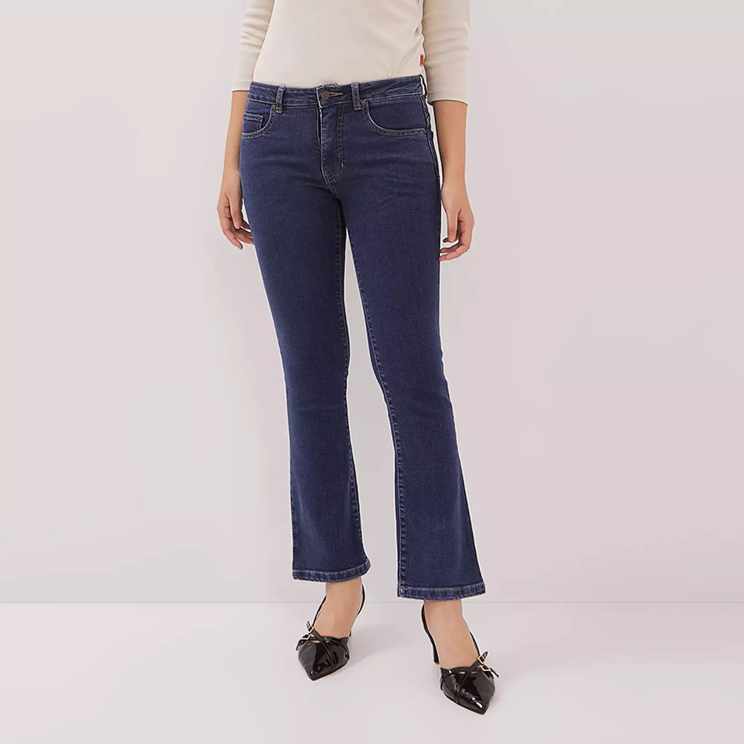 Jual DUST DUST Celana Mid Rise Bootcut Jeans Laira Biru 31311