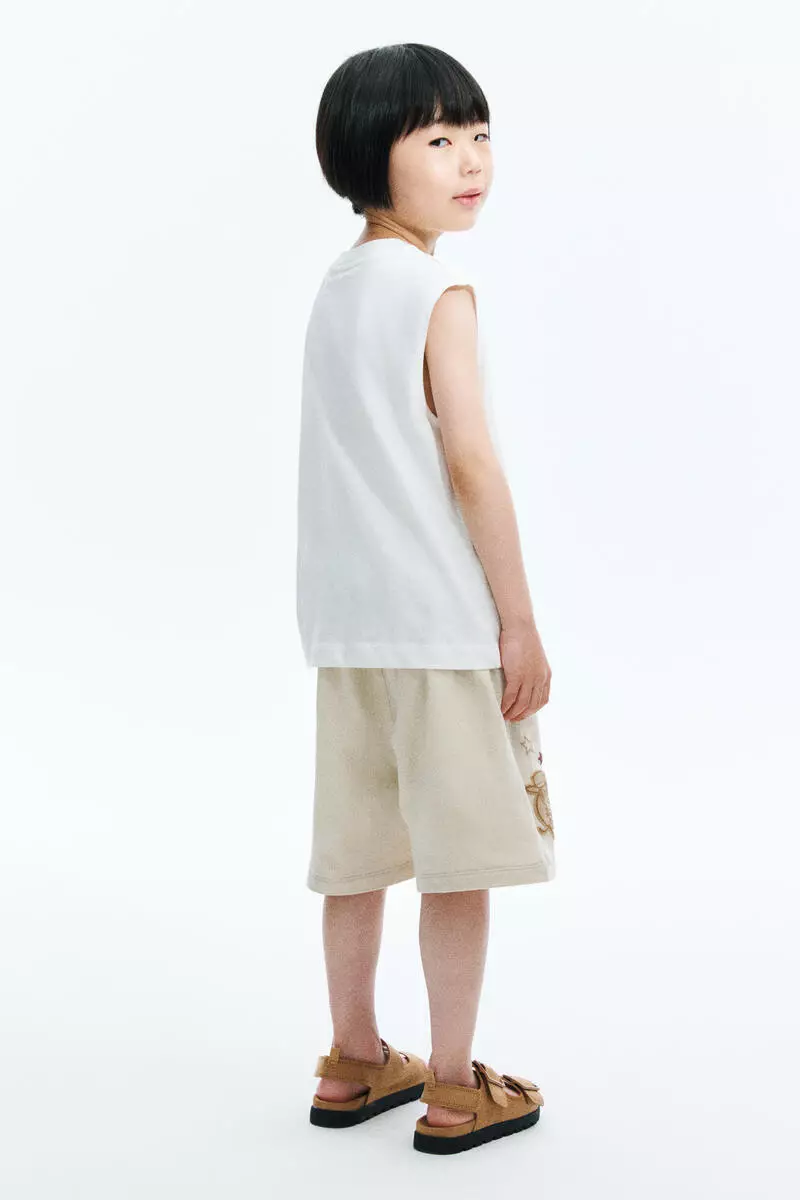 Printed cotton vest top