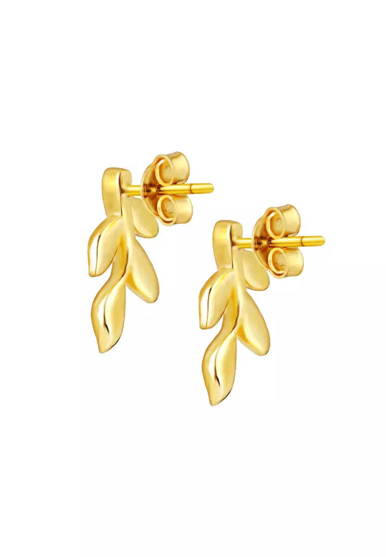 TOMEI Symphony Of Leaves Earrings, Yellow Gold 916