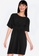 ZALORA BASICS black Short Sleeve Dress with Drawstring C8FEBAA2D369C9GS_1