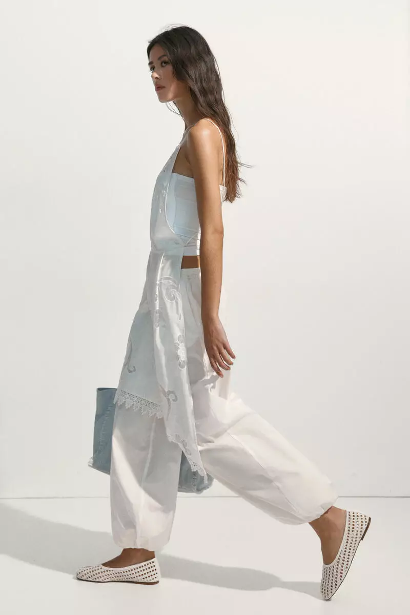 Cotton balloon trousers