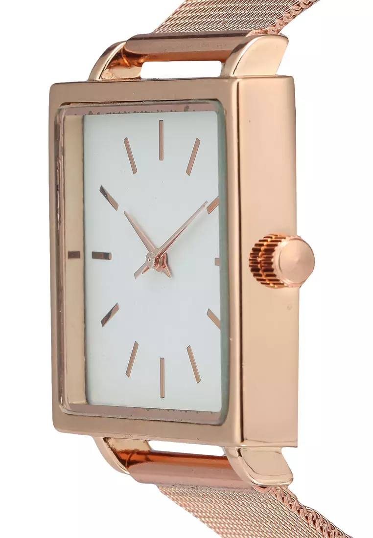 Square face gold ladies watch best sale