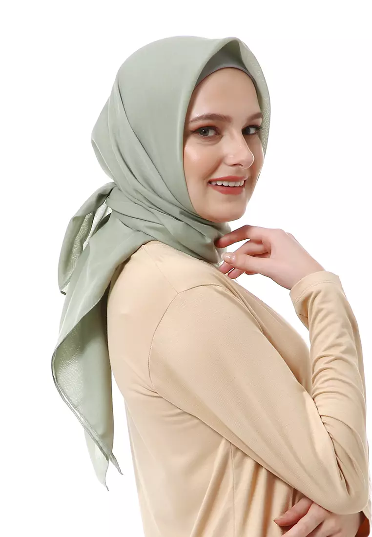 Vierra Jilbab Segiempat Paris Polos Premium Best Style - Moss
