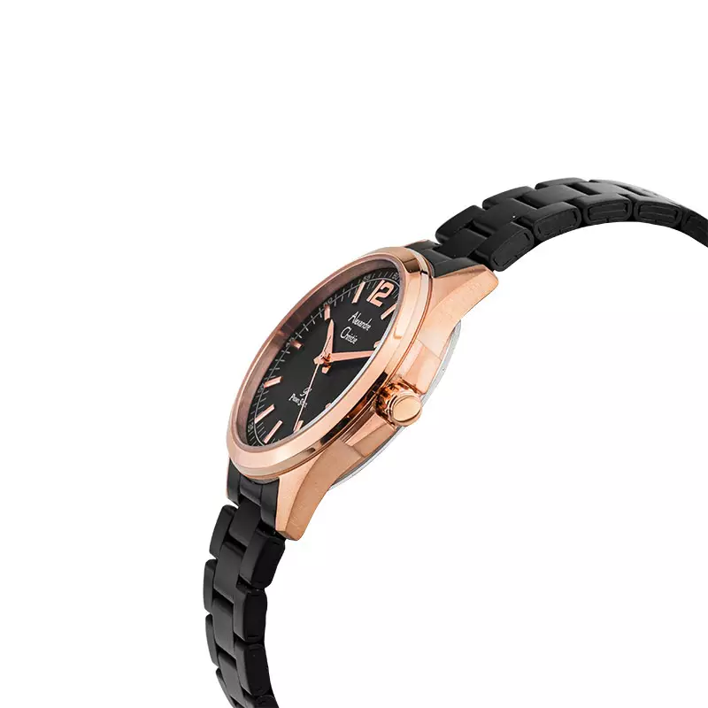 Jam Tangan Wanita Alexandre Christie Primo Steel AC 1031 LD BBRBA Ladies Black Dial Black Stainless Steel Strap