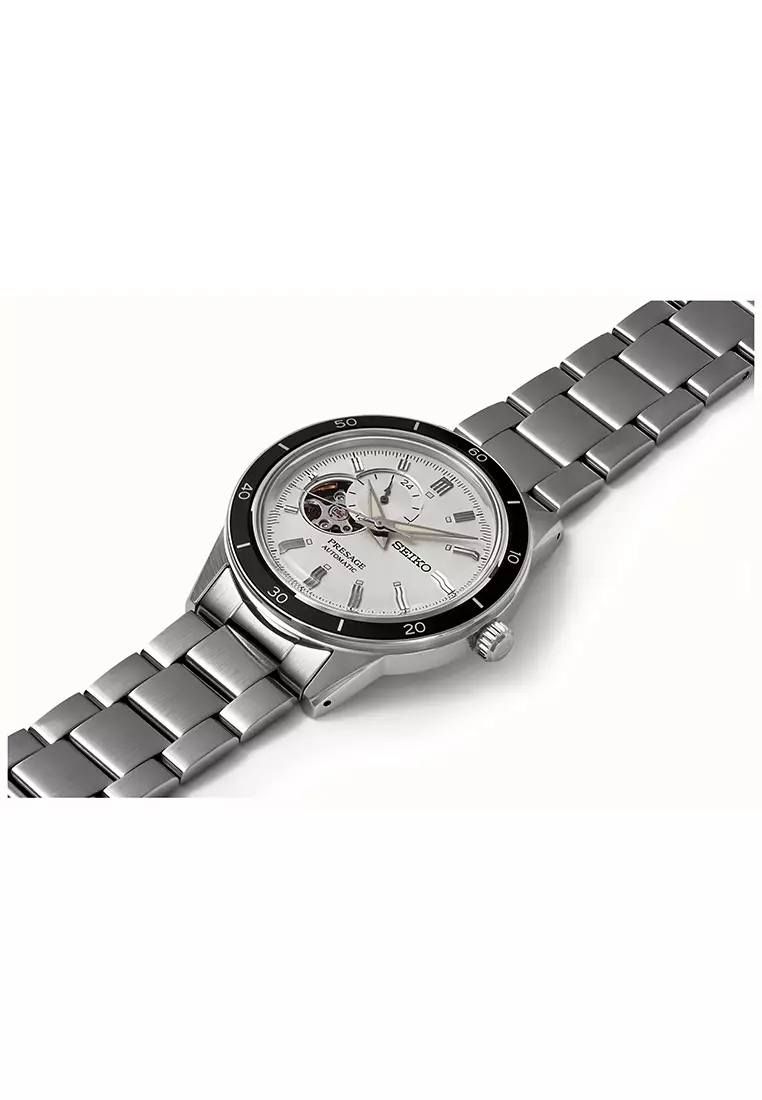 Seiko Presage Open Heart - Jam Tangan Automatic Pria - Silver - SSA423J1