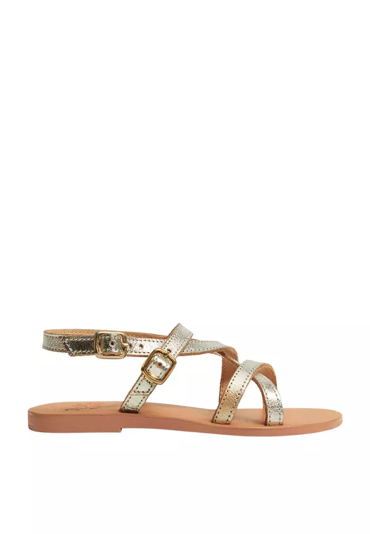 Discount on MANGO KIDS  shoes - SKU: Leather Straps Sandals