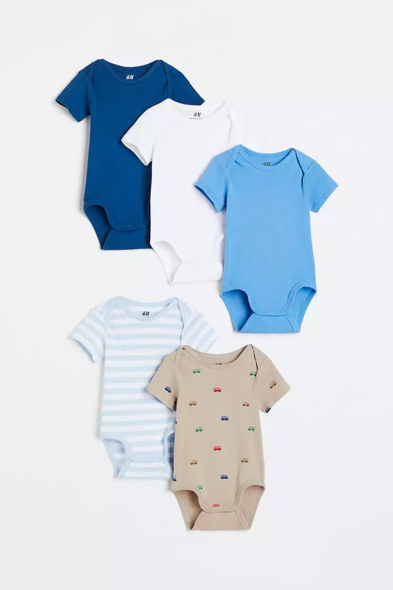 Buy H M 5 pack cotton bodysuits 2023 Online ZALORA Singapore