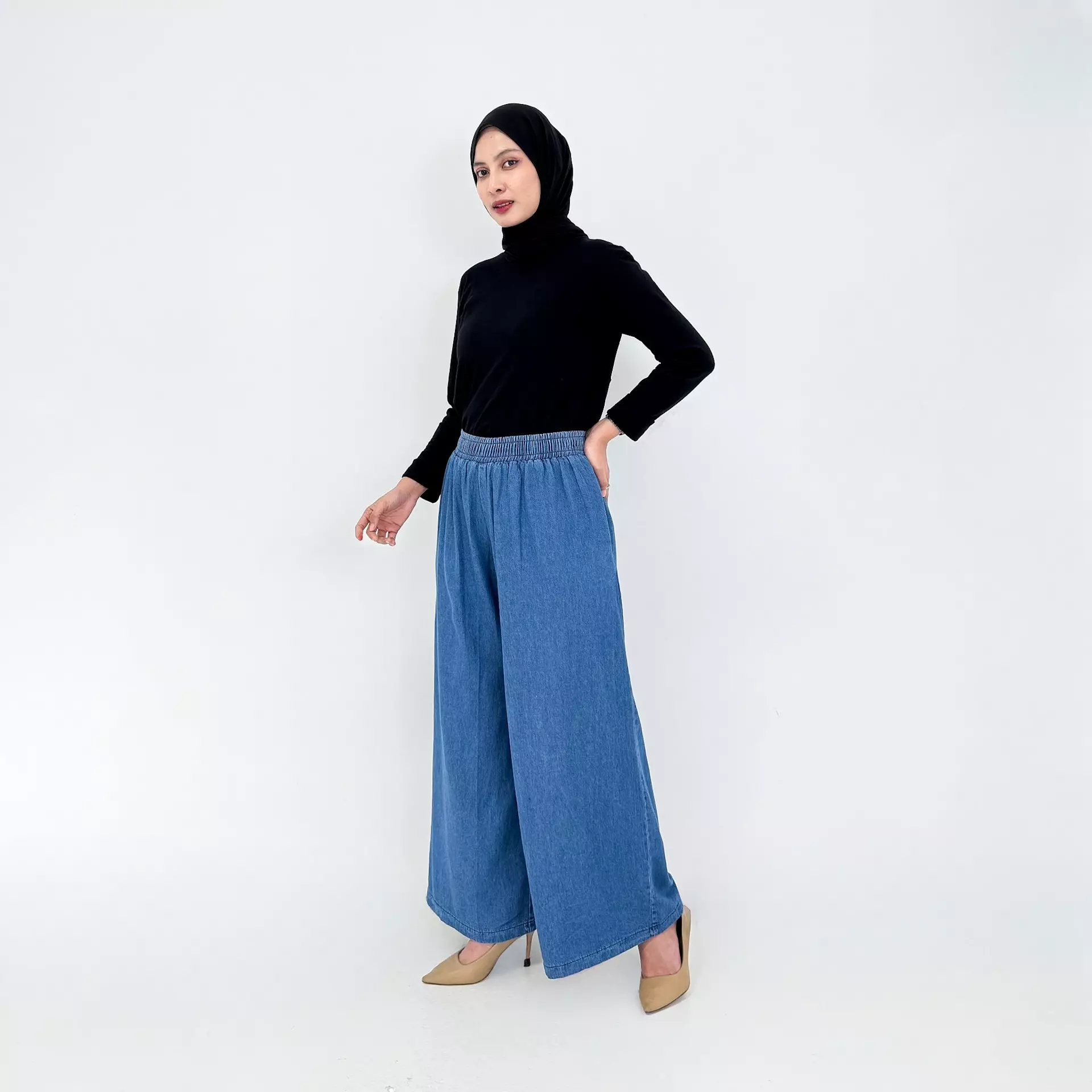 Celana Panjang Jeans Wanita - Kulot Denim Asmi