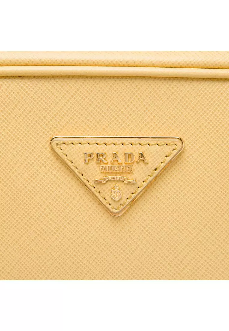 Pre-Loved Prada Saffiano Lux Pyramid Frame Handbag