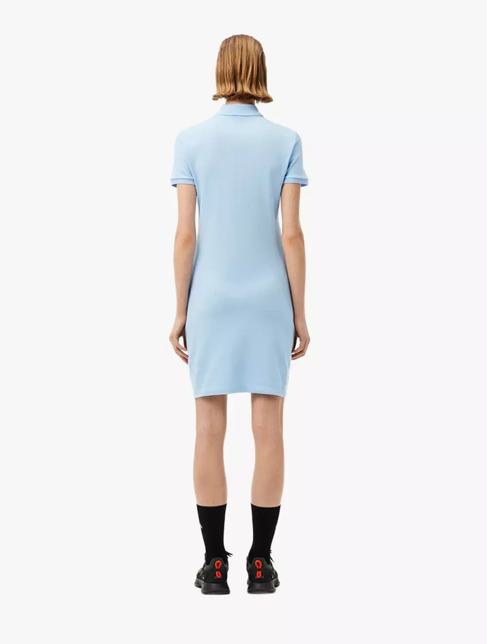 Stretch Piqué Polo Dress - Blue