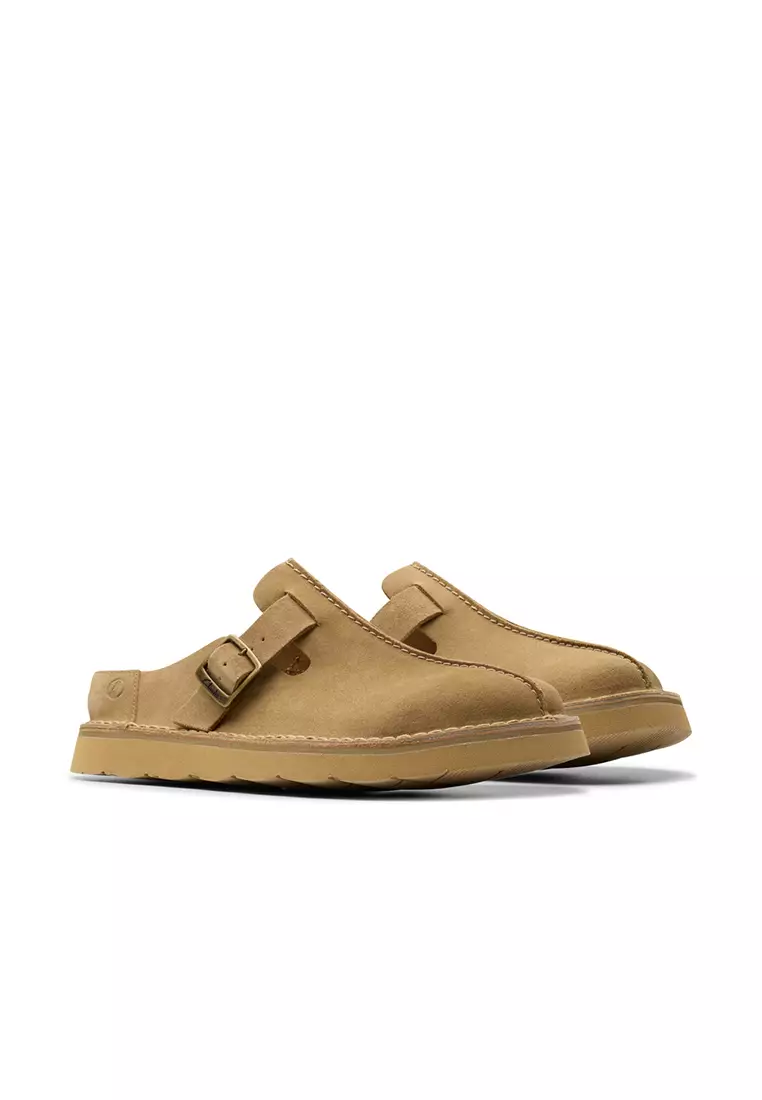 Mens Solsbury Mules - Dark Sand Suede