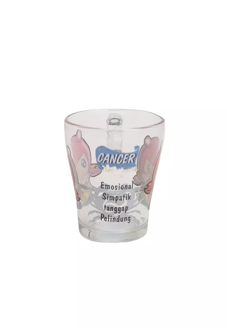Briliant 1pc Glass Mug S12 Zodiak Sign Style Cancer