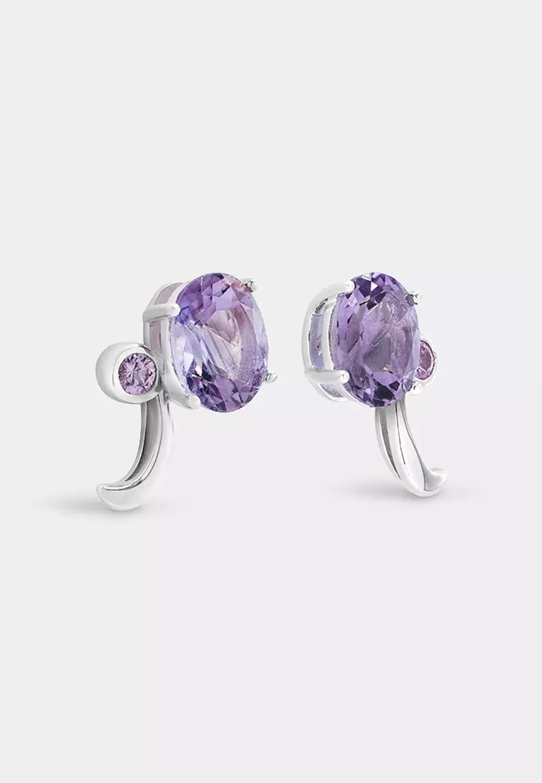 Glow Amethyst Stud Earrings