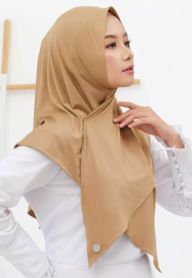 Jilbab Wanita Instan Curve Hijab Khaki