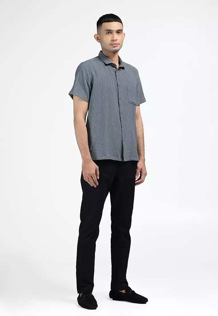 MOC Kemeja Lengan Pendek Pria MAURO-GREY