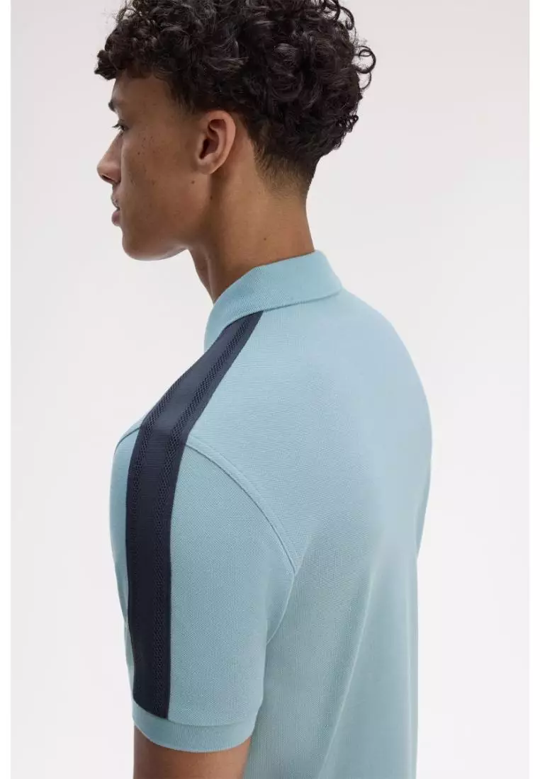 Fred Perry M1727 Mesh Taped Polo Shirt (Stockport Blue)