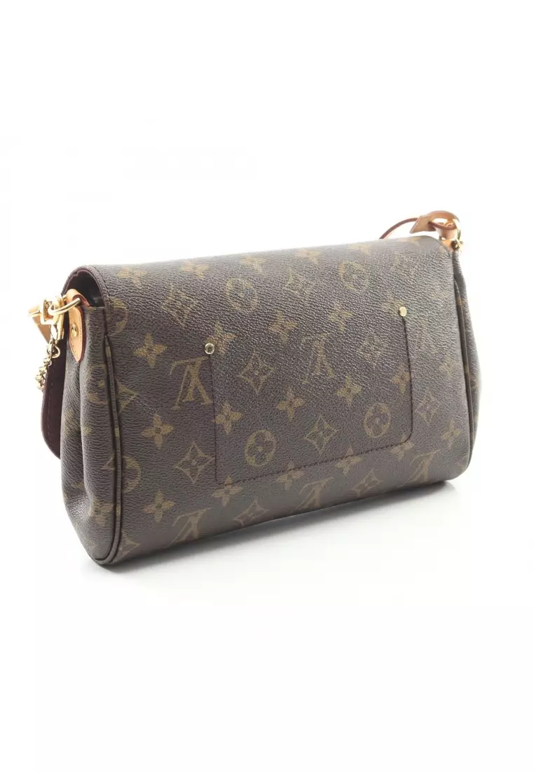 Pre-Loved Louis Vuitton Favorite MM monogram chain handbag PVC leather Brown 2WAY