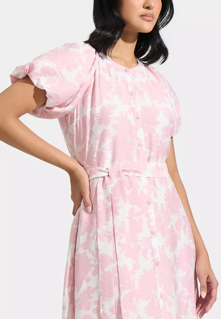 Floral All-Over Print Button Down Dress
