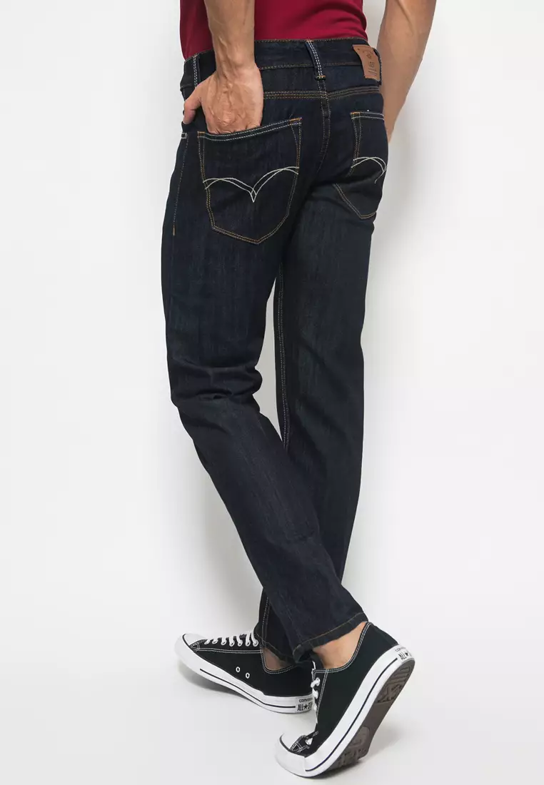 LGS - Celana Slim Fit Biru Jeans Washed Pria - JSF.506.100.1.C