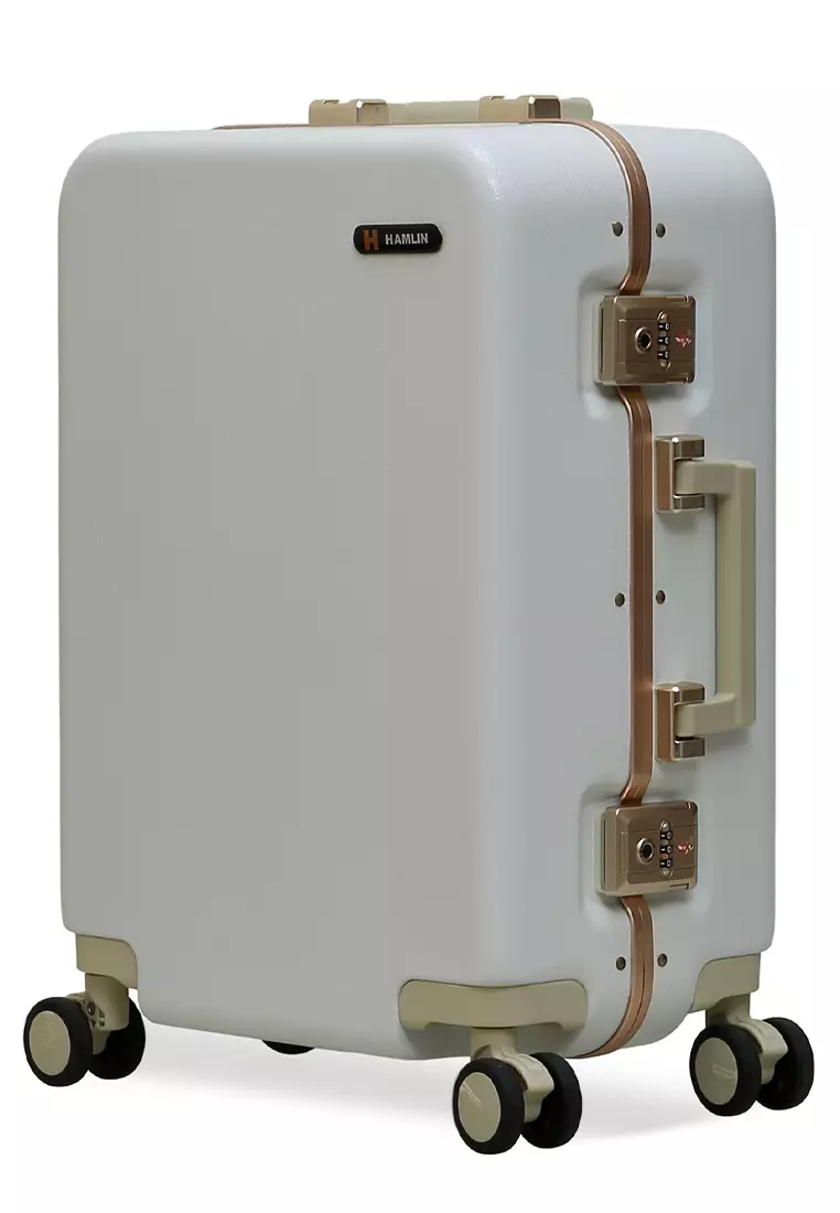 Carlton Tas Koper Alumunium Frame Size 20 Inch Travel Bag Unisex Large Compartment TSA Lock Material Polycarbonate ORIGINAL - White