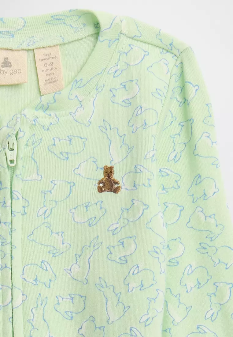 Baby Embroidery Footed Sleep Bodysuit