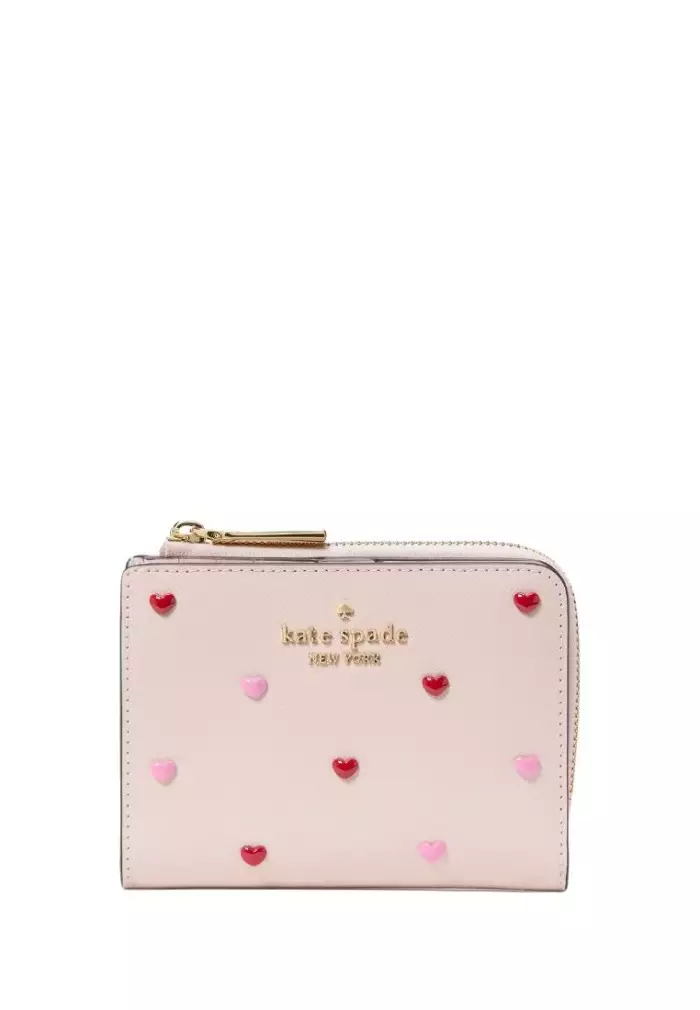 Jual KATE SPADE Boxed Madison Heart Studs Small L-Zip Wallet