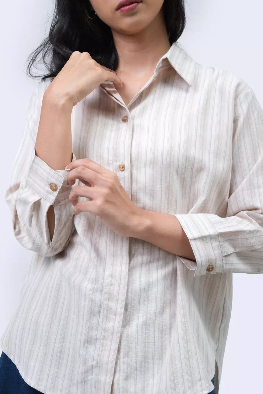 Kemeja Wanita Allegrea Khaki Cream