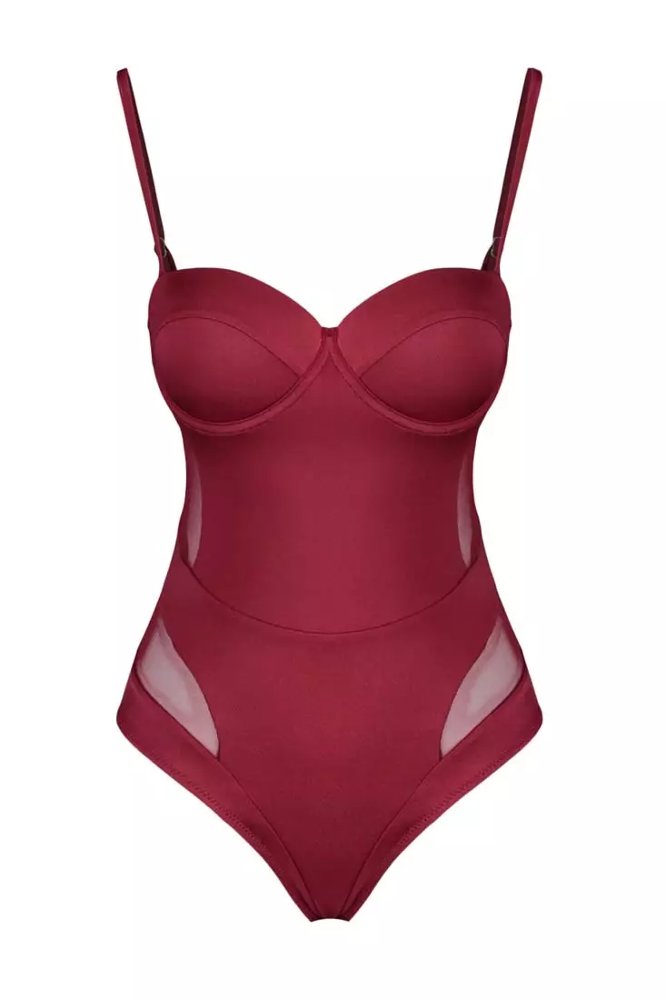 Buy Trendyol Underwire Mesh Detail Swimsuit 2024 Online | ZALORA Singapore