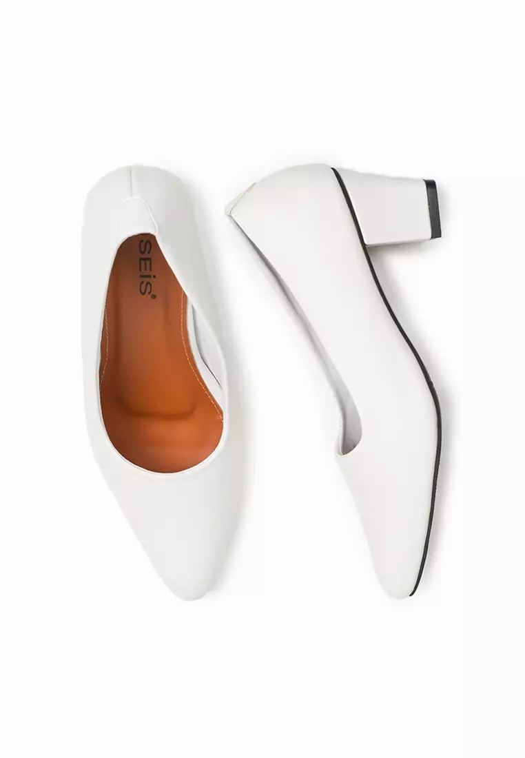 Seis Viola Sepatu Heels Wanita 5 Cm-WHITE