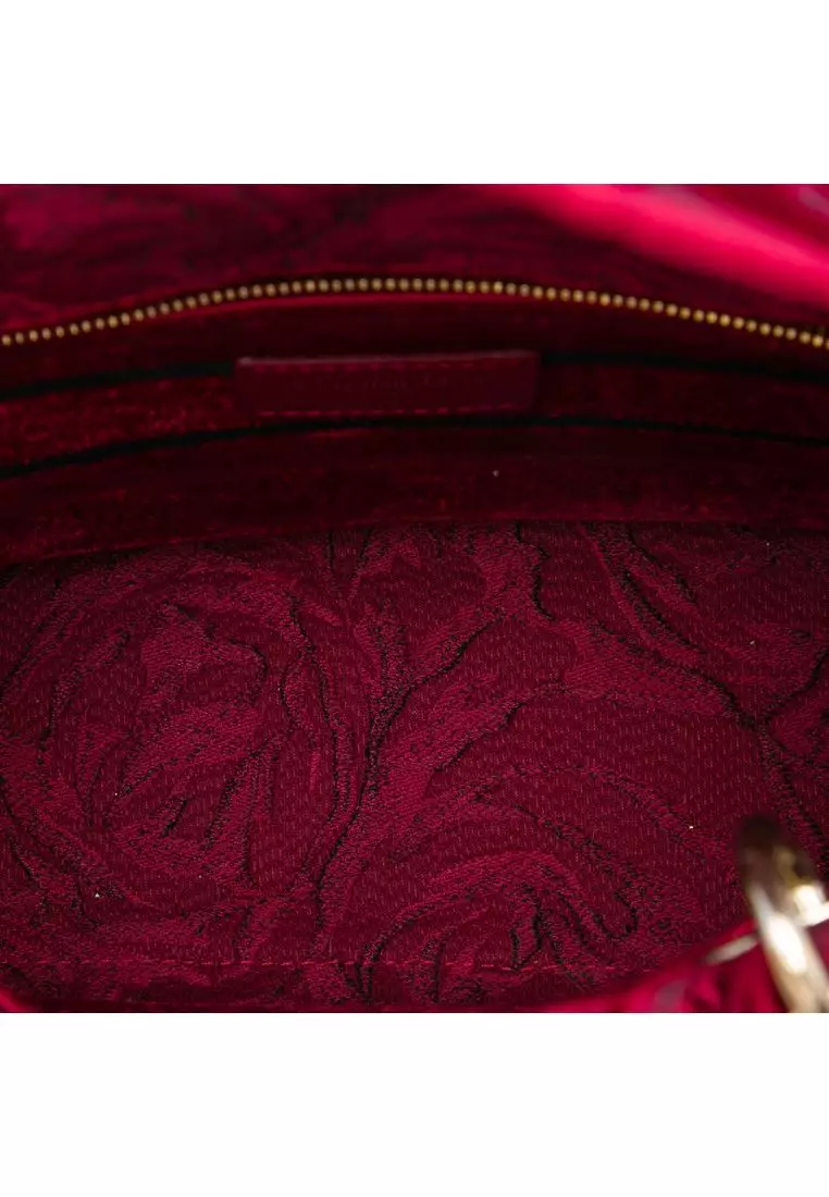 Pre-Loved Dior Medium Embroidered Velvet Roses Lady D Lite