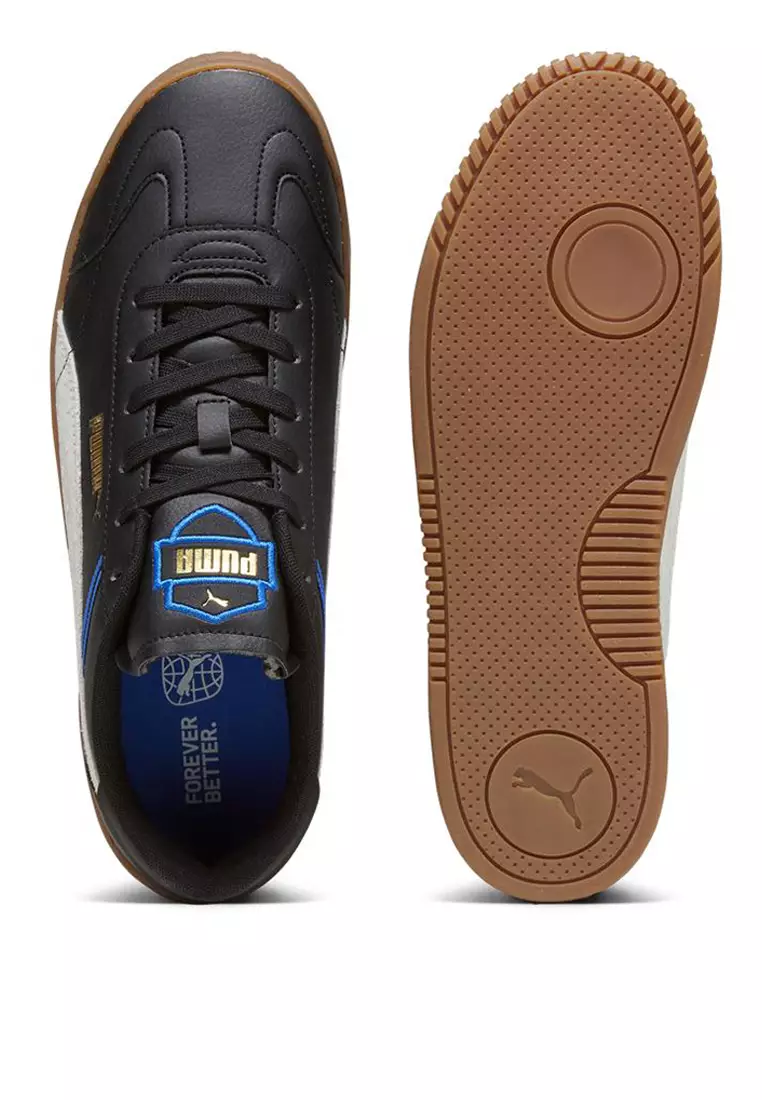 Mens black leather puma on sale trainers