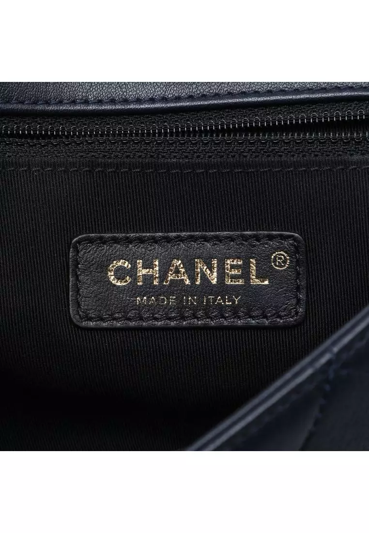 Pre-Loved Chanel Small Quilted Lambskin Chain Detail Saddle Bag