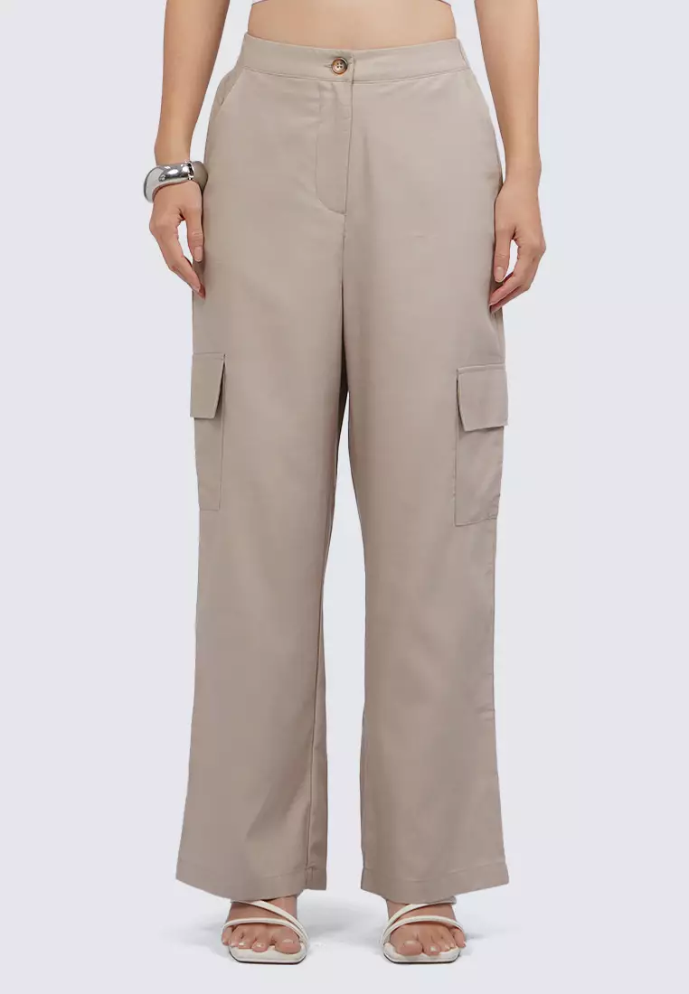 Wide Leg Cargo Pants TAUPE