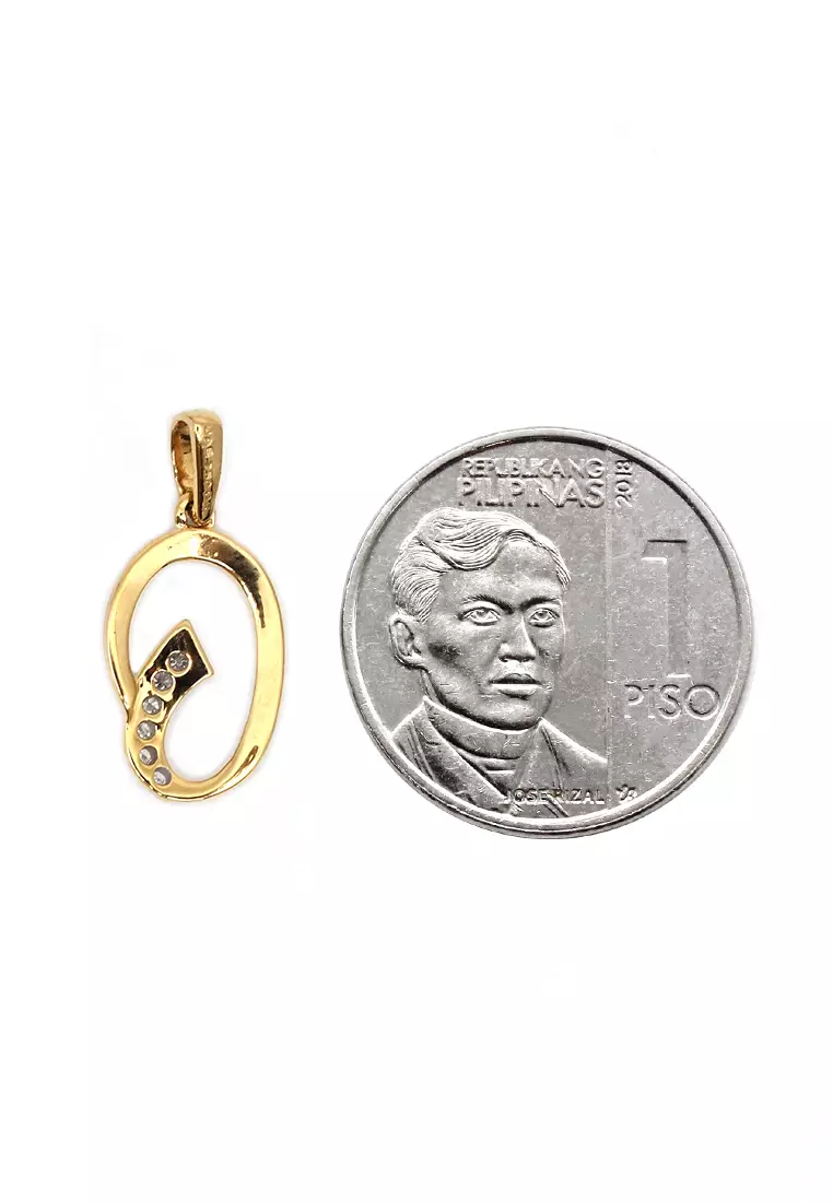 18K Italian Made Yellow Gold Pendant with Diamonds