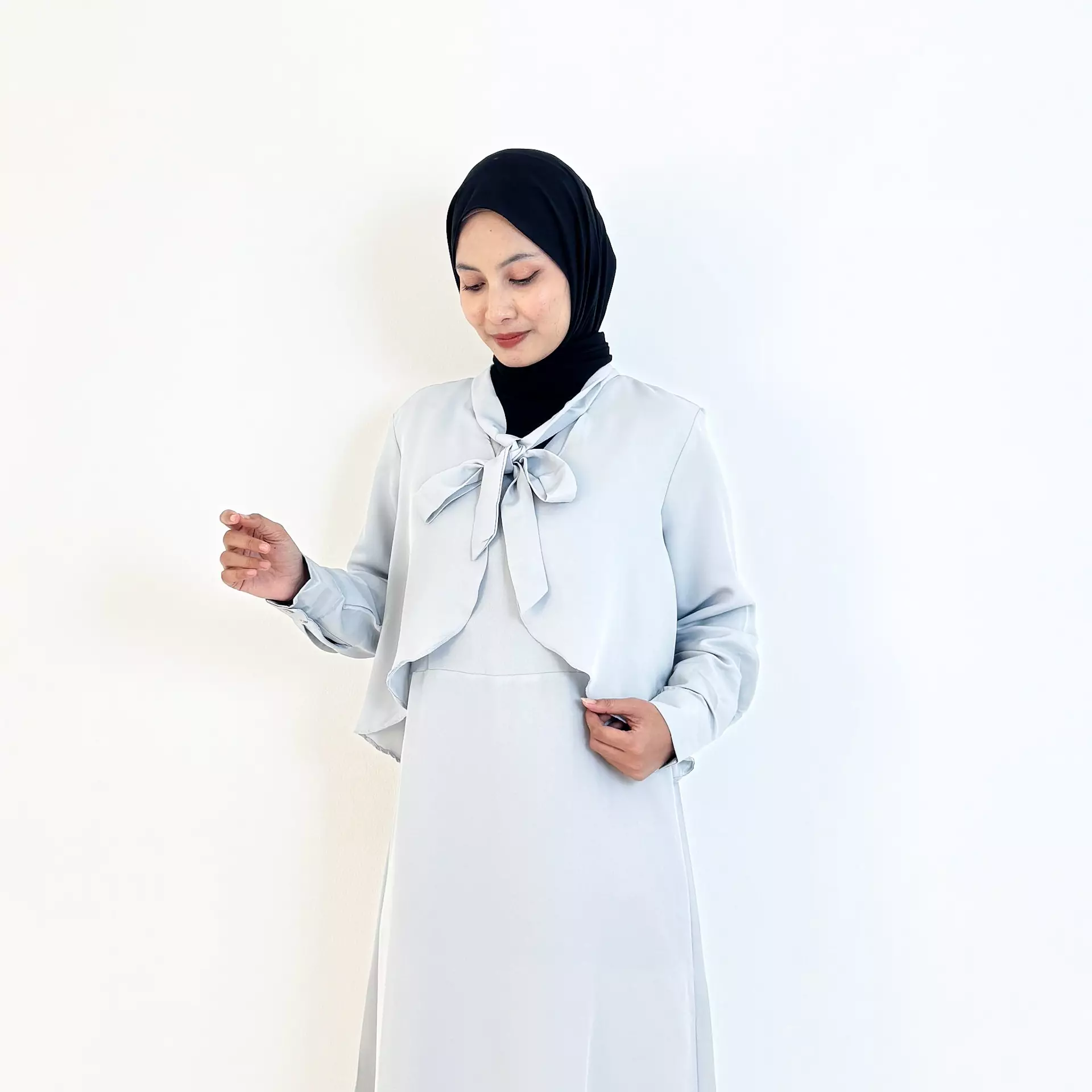 Tia Long Dress (Gamis Panjang Wanita) Abu