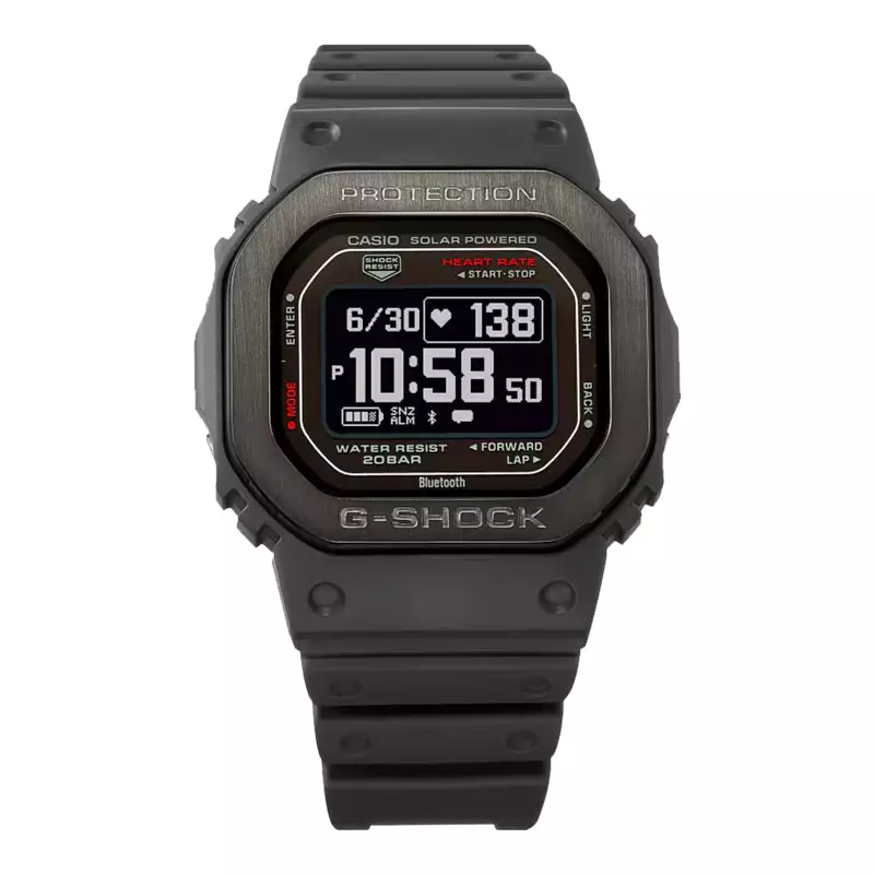 Jam Tangan Pria Casio G-Shock DW-H5600MB-8DR Smartwatch G-Squad Heart Monitor Digital Dial Dark Grey Resin Band