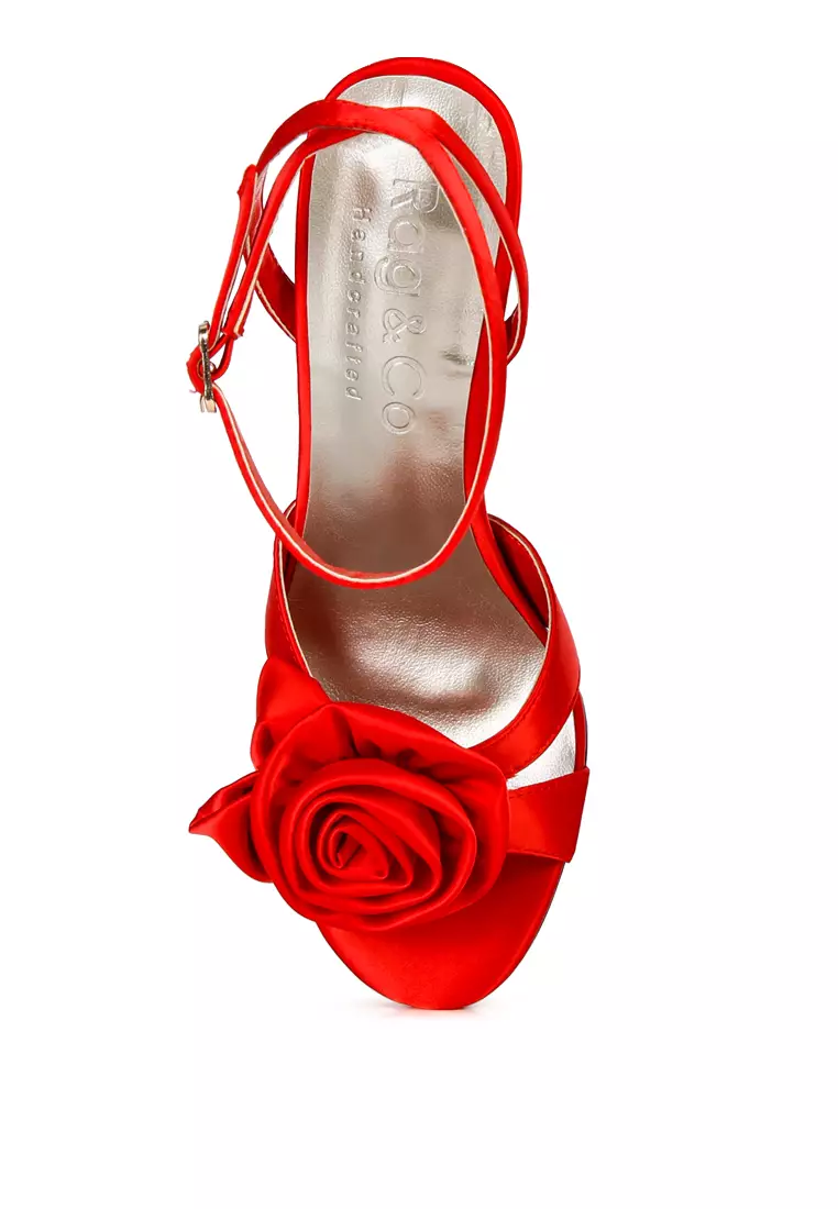 Red rose top sandals