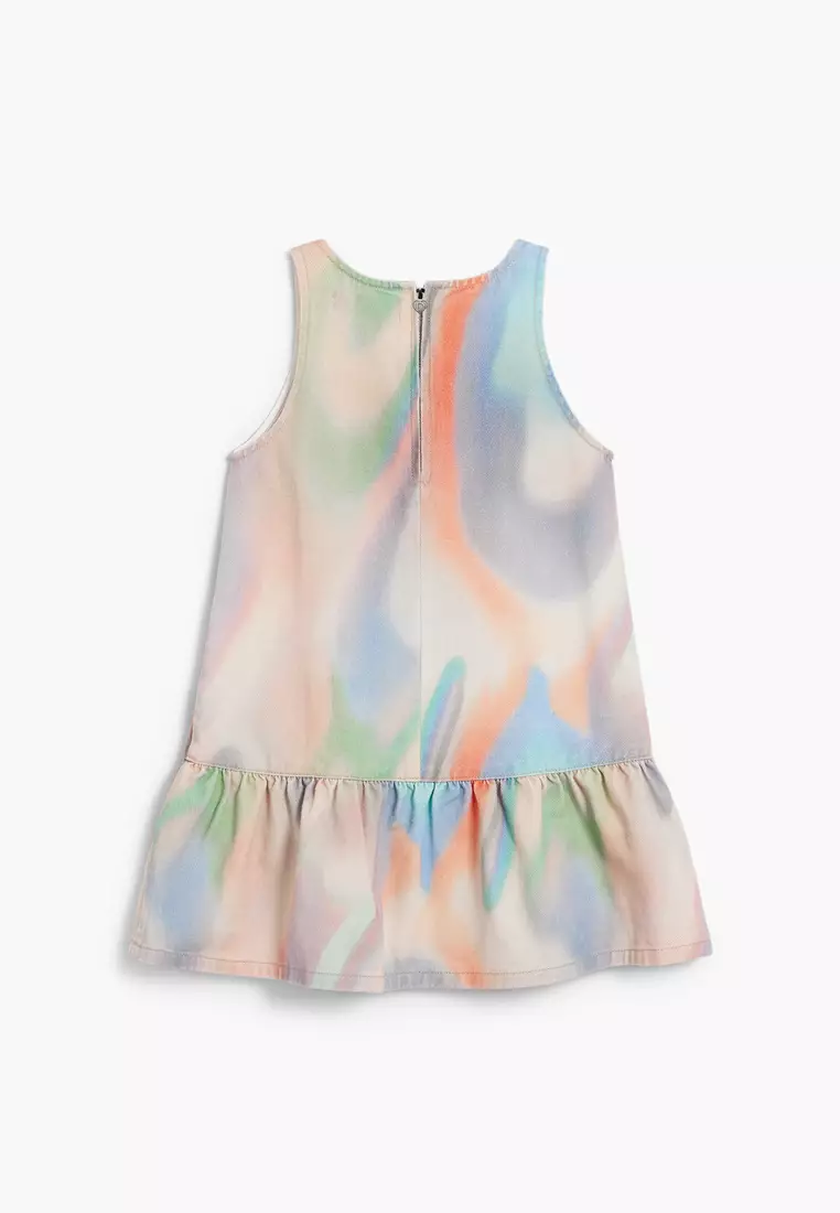 Tie-dye denim dress