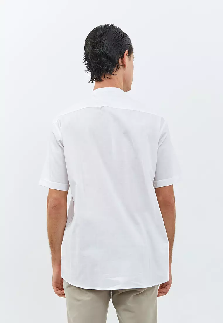 Jobb Hanif Baju Koko Pria Lengan Pendek Regular Fit Putih