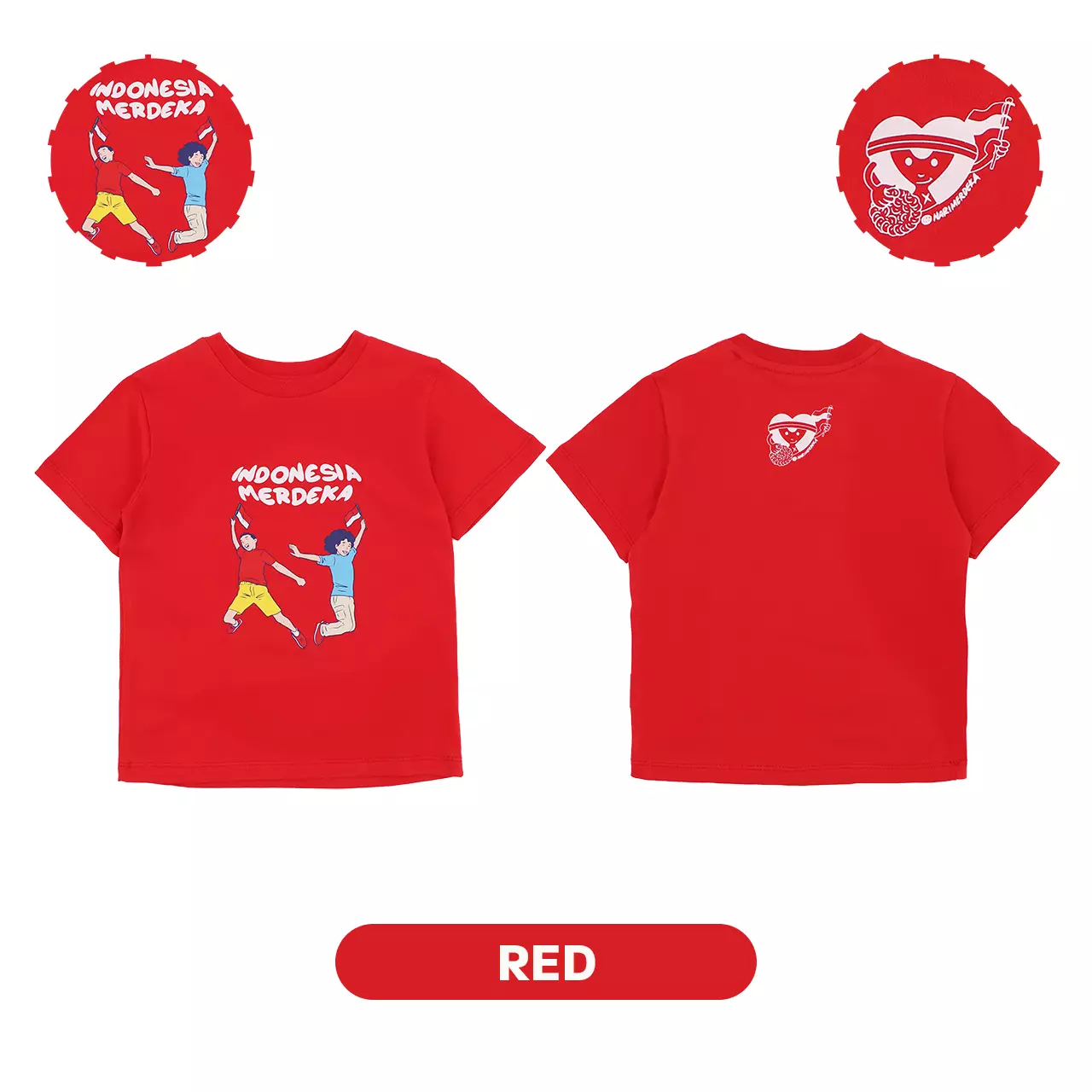 Mooi x Hari Merdeka 17 Agustus Kaos Kemerdekaan Anak T-shirt Anak Indonesia Merdeka - Red