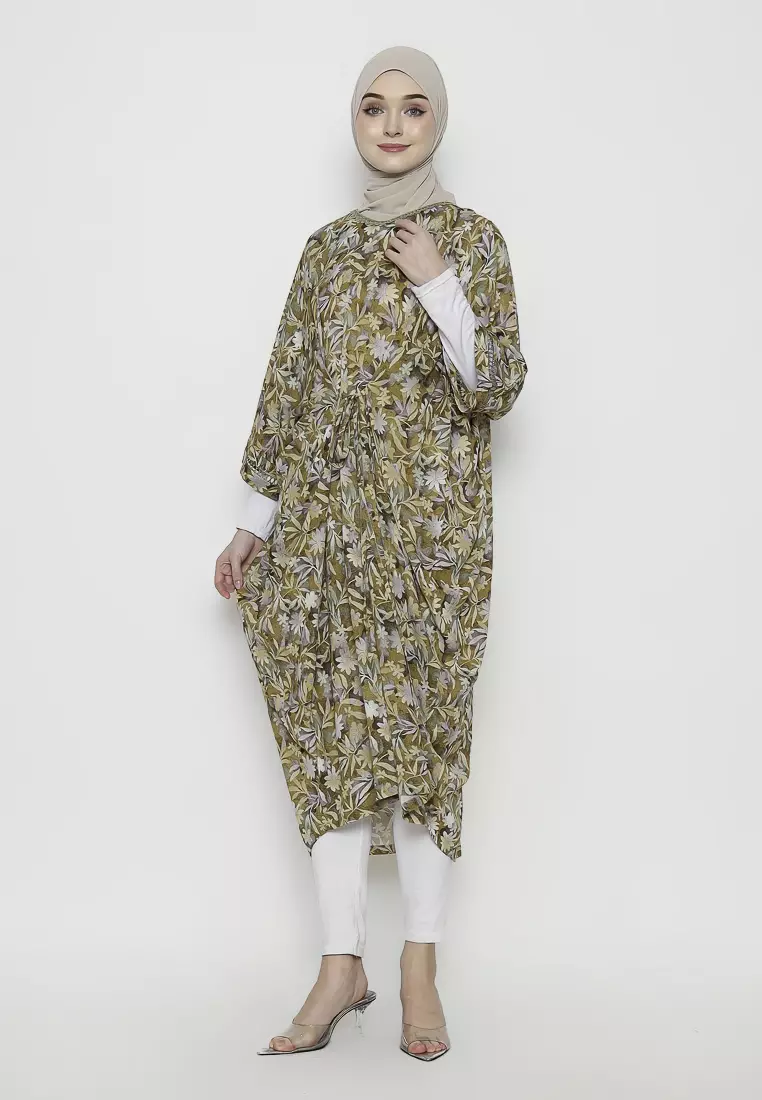 Urban Exchange Dinaya Kaftan Brown - Gamis Kaftan Rayon Brown Warna Brown