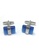 Splice Cufflinks blue and silver Blue Acrylic Bar Cufflinks SP744AC20FSXSG_1
