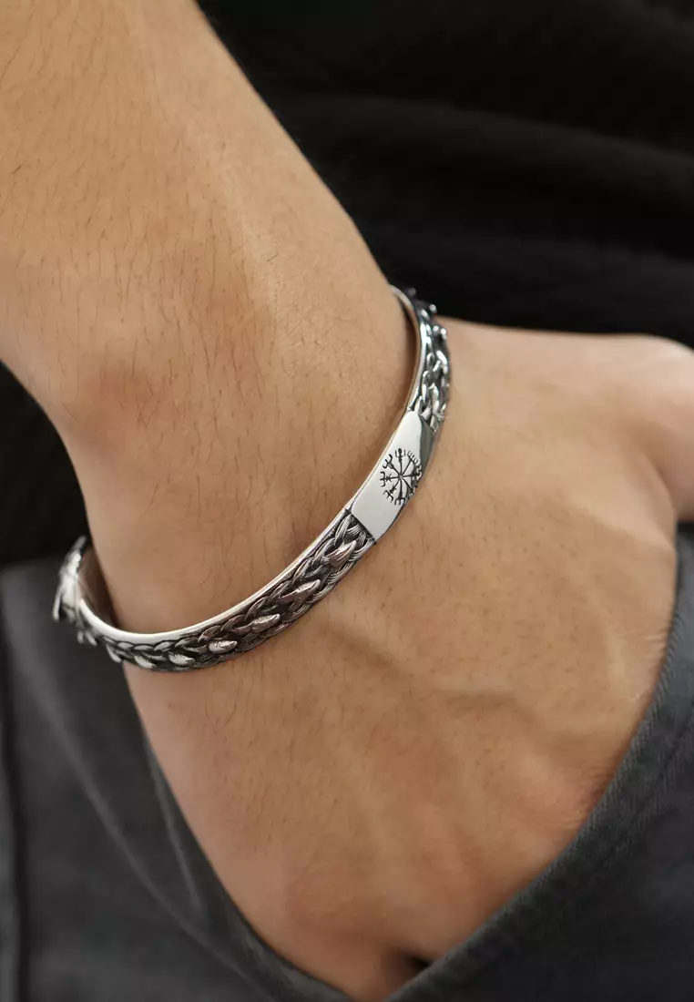 型男質感蛇形開口手鐲