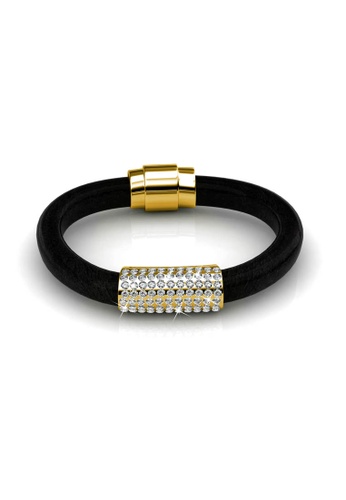 Her Jewellery black Luxx Bracelet (Yellow Gold) -  Made with premium grade crystals from Austria HE210AC12YSHSG_1