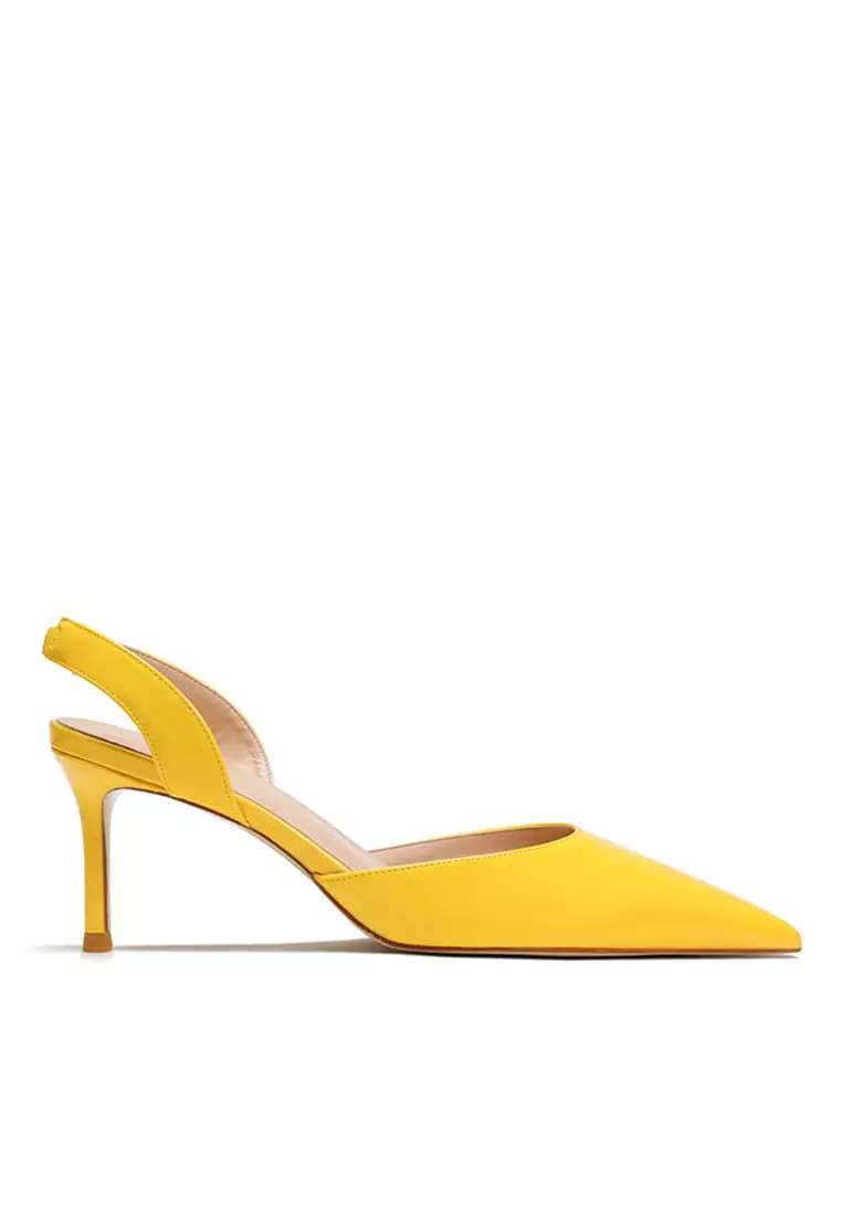 Yellow hot sale slingback heels